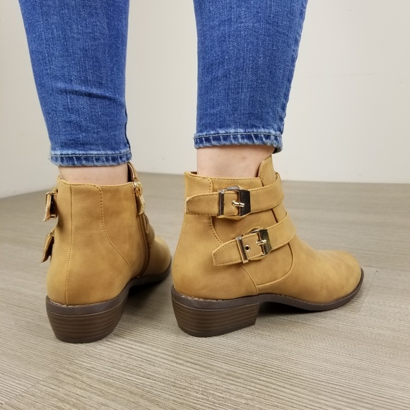 Vegan Nubuck Chestnut Color Ankle Boots-C1 - Picture 4 of 8
